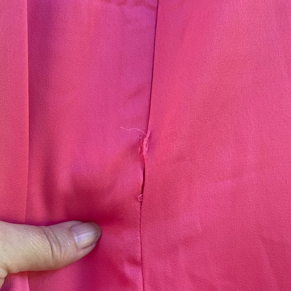 WEWOREWHAT Cowl MIDI Satin Charmeuse Zat Hot Pink Sexy Party Dress, Has Flaws - Picture 6 of 12